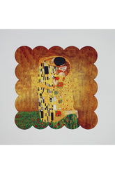 Klimt The Kiss Patterned Digital Printed Laser Cut Cocktail Napkin